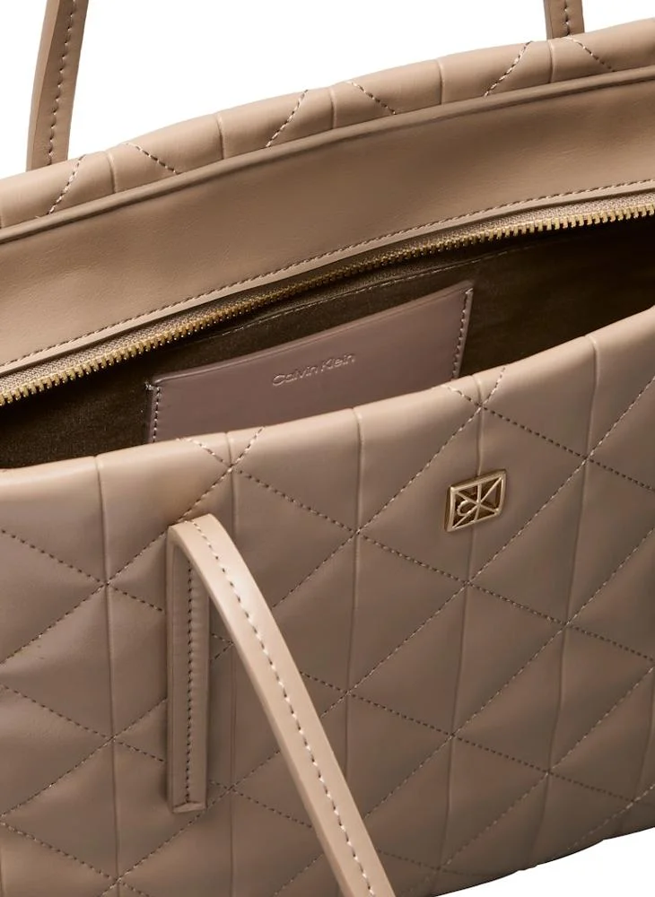 CALVIN KLEIN  Quilted Emblem Logo Small Tote Bag for Women | Best Price UAE